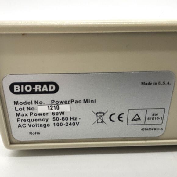 Bio-Rad PowerPac Mini Power Supply 100-240V Lot 1210 60W Biology Lab School USA - Picture 3 of 6